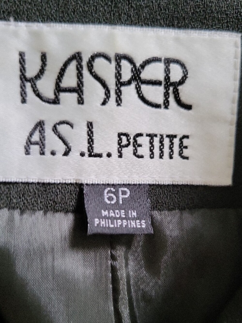 Kasper Olive Green Double-Breasted Blazer with Tan Stripe Accents - Picture 2 of 4